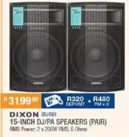 Cash Crusaders DIXON 15-INCH DJ/PA SPEAKERS (PAIR) offer