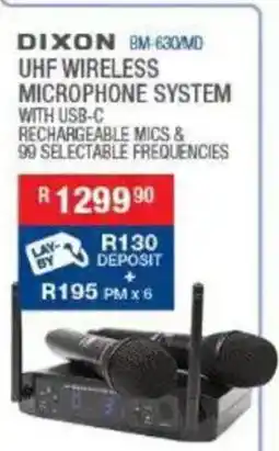 Cash Crusaders DIXON UHF WIRELESS MICROPHONE SYSTEM offer