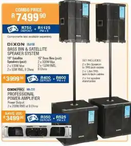 Cash Crusaders DIXON SDJ15B BASS BIN & SATELLITE SPEAKER SYSTEM offer