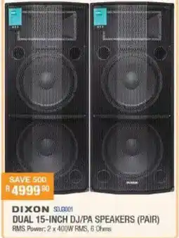 Cash Crusaders Dixon dual 15-inch dj/ pa speakers offer