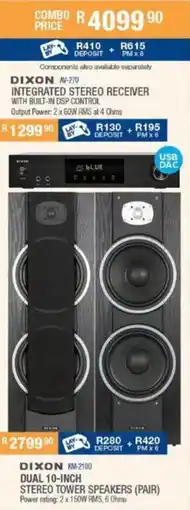 Cash Crusaders DIXON AI-270 INTEGRATED STEREO RECEIVER WITH BUILT-IN DSP CONTROL offer