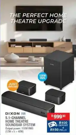 Cash Crusaders DIXON S52S 5.1-CHANNEL HOME THEATRE SOUNDBAR SYSTEM offer