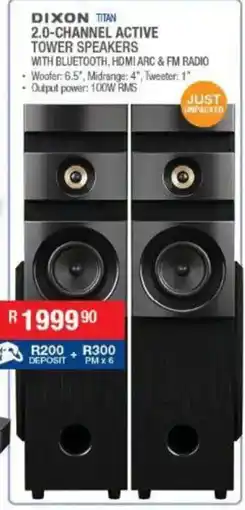 Cash Crusaders DIXON TITAN 2.0-CHANNEL ACTIVE TOWER SPEAKERS offer
