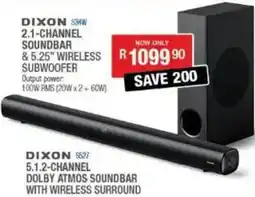 Cash Crusaders DIXON S34W 2.1-CHANNEL SOUNDBAR & 5.25" WIRELESS SUBWOOFER offer