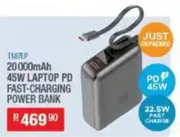 Cash Crusaders T187LP 20000mAh 45W LAPTOP PD FAST-CHARGING POWER BANK offer