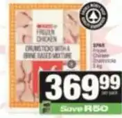 Spar Spar - frozen chicken drumsticks with a brine based mixture offer