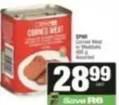 Spar Spar - corned meat or meatballs offer
