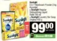 SuperSpar Sunlight - 3-in-1 handwash powder + regular dishwashing liquid + laundry bar soap offer
