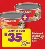 Shoprite Ritebrand - shredded tuna in water/oil offer