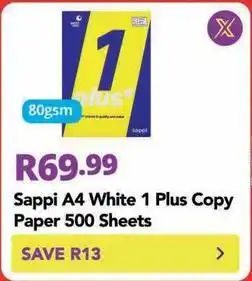 Shoprite A4 white 1 plus copy paper 500 sheets offer