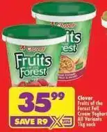 Shoprite Clover - fruits of the forest full cream yoghurt offer