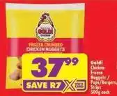 Shoprite Goldi - frozen crumbed chicken nuggets / pops / burgers / strips offer