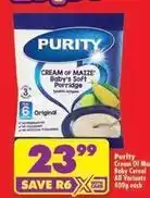 Shoprite Purity - cream of maize baby's soft porridge offer