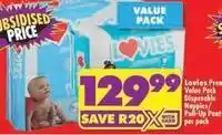Shoprite Lovies - disposable nappies/pull-up pants offer