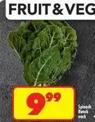 Shoprite Spinach bunch offer