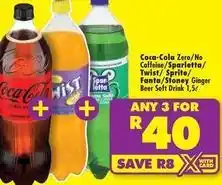 Shoprite Coca cola - zero/no caffeine/sparletta/twist/sprite/fanta/stoney ginger beer soft drink offer