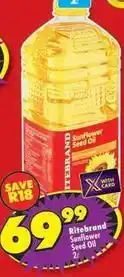 Shoprite Ritebrand - sunflower seed oil offer