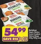 Shoprite Rainbow - simply chicken frozen crumbed chicken range offer