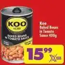 Shoprite Koo - baked beans in tomato sauce offer