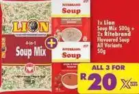 Shoprite Lion - soup mix + flavoured soup offer