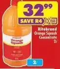 Shoprite Ritebrand - orange squash concentrate offer