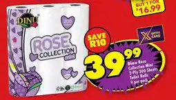 Shoprite Dinu - rose collection mini 2-ply 200 sheets toilet rolls offer