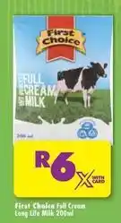 Shoprite First choice - full cream long life milk 200ml offer