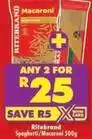 Shoprite Ritebrand - spaghetti/macaroni offer