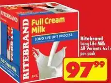 Shoprite Ritebrand - full cream milk offer