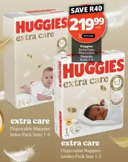 Checkers Huggies Extra Care Disposable Nappies offer