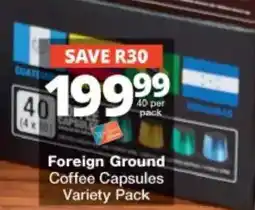 Checkers Foreign Ground Coffee Capsules Variety Pack offer