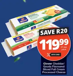 Checkers Clover Cheddar/Gouda Flavoured Sliced Full Cream Processed Cheese offer