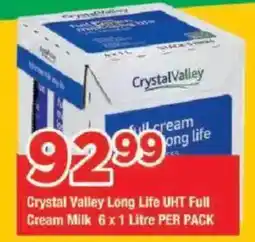 OK Grocer Crystal Valley Long Life UHT Full Cream Milk offer