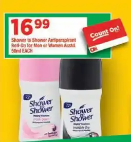 OK Grocer Shower to Shower Antiperspirant Roll-On offer