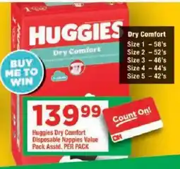 OK Grocer Huggies Dry Comfort Disposable Nappies offer