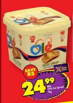 Shoprite Olé 25% Fat Spread 1kg offer