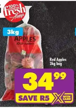 Shoprite RED APPLES 3kg bag offer