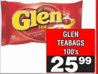 Advance Cash n Carry GLEN TEABAGS 100's offer