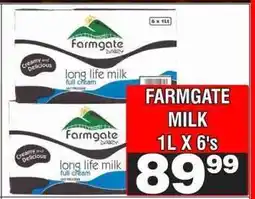 Advance Cash n Carry FARMGATE MILK 1L X 6's offer
