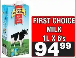 Advance Cash n Carry FIRST CHOICE MILK 1L X 6's offer