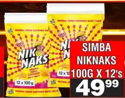 Advance Cash n Carry SIMBA NIKNAKS 100G X 12's offer