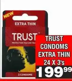Advance Cash n Carry TRUST CONDOMS EXTRA THIN 24 X 3's offer