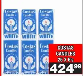 Advance Cash n Carry COSTAS CANDLES 25 X 6's offer
