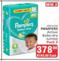 KitKat Cash and Carry PAMPERS Active Baby-dry Jumbo Pack 2 offer