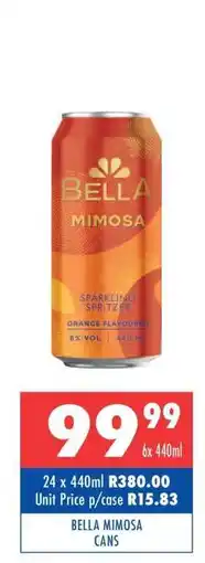 Ultra Liquors BELLA Mimosa Cans offer