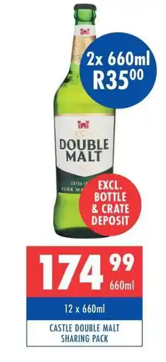 Ultra Liquors CASTLE DOUBLE MALT SHARING PACK offer
