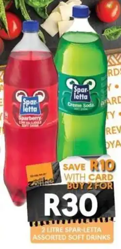 OBC Meat & Chicken 2 LITRE SPAR-LETTA ASSORTED SOFT DRINKS offer