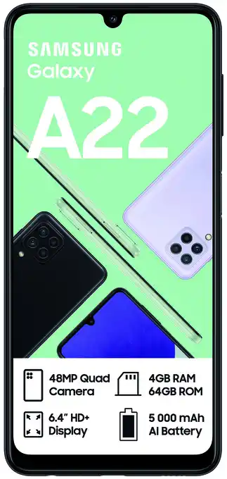 Incredible Connection Samsung Galaxy A22 Dual Sim Black offer