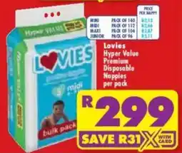 Shoprite Lovies Hyper Value Disposable Nappies offer