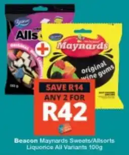 Checkers Beacon Maynards Sweets/Allsorts Liquorice All Variants offer